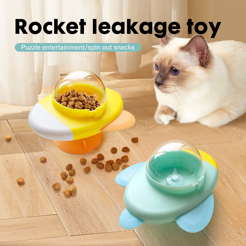 Dog Treat Puzzle Toy - Mainan Interaktif Kucing, Mainan Makanan Putar