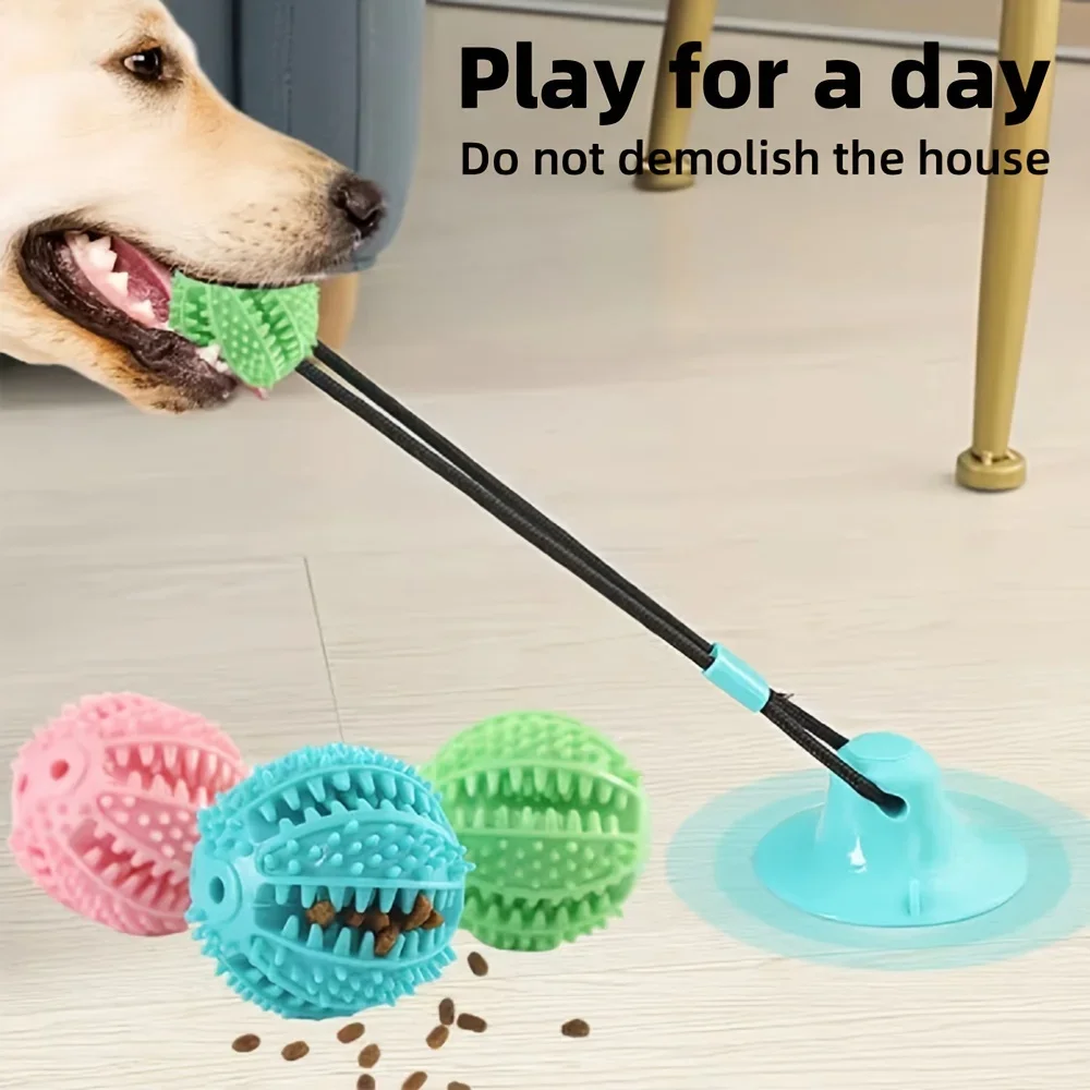 Dog Treat Puzzle Toy - Mainan cangkir hisap anjing interaktif, dengan