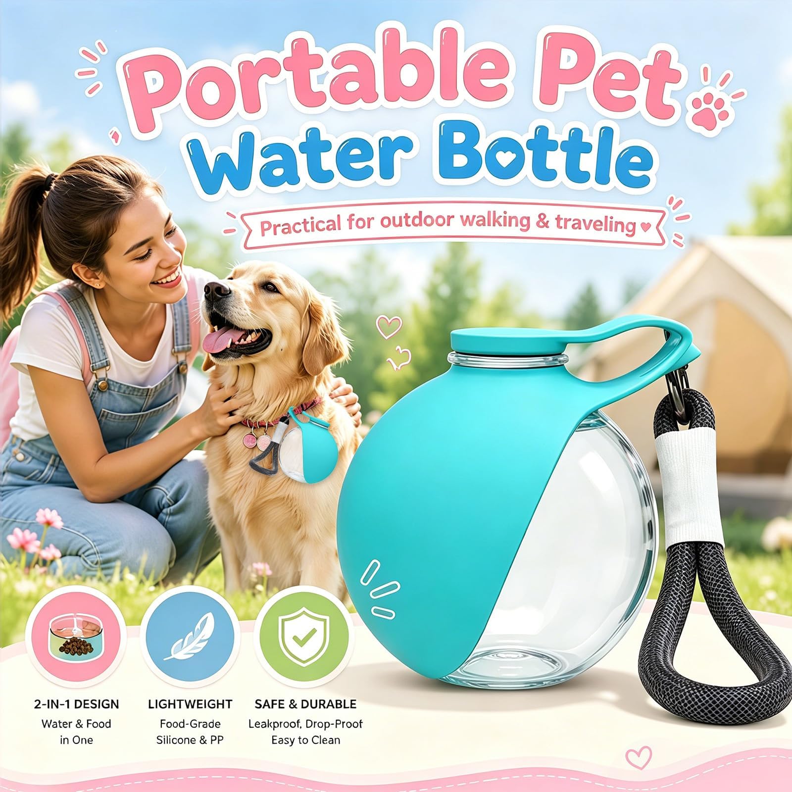 Pet Supplies Dropshipping - Botol Air Anjing Portabel 2 in